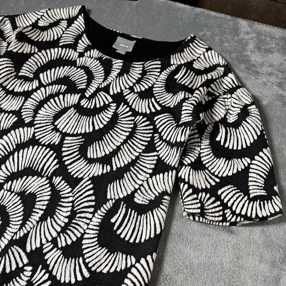 Anthropologie‎ Maeve Windfall Tunic Shift Dress Textured Black White Size Small - Picture 2 of 12